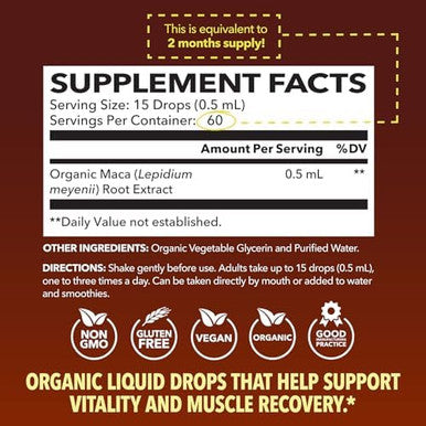 Havasu Nutrition Organic Maca Root Liquid Drops (60 Servings) & Saw Palmetto Supplement Capsules (100 Servings)