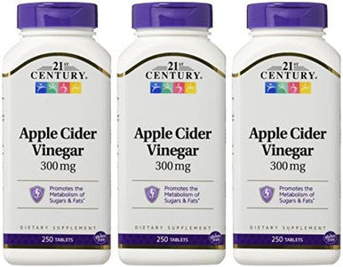21St Century 300Mg Apple Cider Vinegar Tablets 3 Count