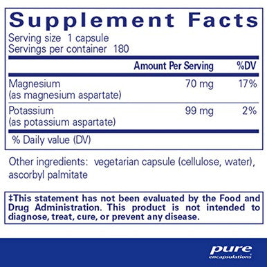 Pure Encapsulations Potassium Magnesium aspartate 180vcaps