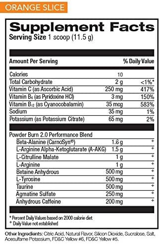 Powder Burn 2.0 Orange 35 Serving,14.24 Ounce