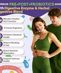 Totaria Sugar Free 5 in 1 Probiotic Prebiotic Postbiotic Gummy 36 Strains Probiotics for Women Men with Digestive Enzymes Peppermint Complete Immune Gut and Digestive Support Vegan