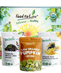 Food to Live Organic Omega-3 Seeds in a Gift Box - A Variety Pack of Sunflower, Pumpkin, Chia, Golden Flax, and Hemp Seeds