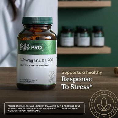 Gaia Herbs Pro Ashwagandha 700 Healthy Immune Support Supplement Singleherb Formula With Organic Ashwagandha Vegan Gluten Soy 120 Liquid Phytocaps (60 Servings)