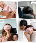 Litbear Silk Sleep Mask For Women Adjustable 100% Mulberry Silk Sleeping Eye Mask For Side Sleeper Total Blackout Eye Cover For All Night Sleep Travel Office Or Napping (Pink)