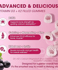 Vitamin D3 10000 IU + K2 (MK7) 200mcg w/Calcium Magnesium Zinc Elderberry and InulinHighly BioavailableEnhanced Absorption for Immune and Bone Support K2 D3 Vitamin SupplementVegan Gummies