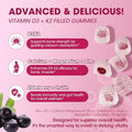 Vitamin D3 10000 IU + K2 (MK7) 200mcg w/Calcium Magnesium Zinc Elderberry and InulinHighly BioavailableEnhanced Absorption for Immune and Bone Support K2 D3 Vitamin SupplementVegan Gummies