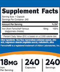 Nutricost Chelated Iron (From Ferrochel) 18Mg 240 Capsules Gluten Non Gmo Iron Chelate Supplement