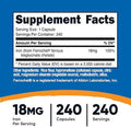 Nutricost Chelated Iron (From Ferrochel) 18Mg 240 Capsules Gluten Non Gmo Iron Chelate Supplement