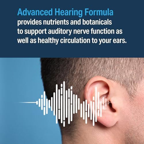 Advanced Hearing Formula Supplement Ear Health Vitamins Support Auditory Nerve Function Multivitamin With Vitamins A C E Folic Calcium Magnesium Zinc (60 Tablets)