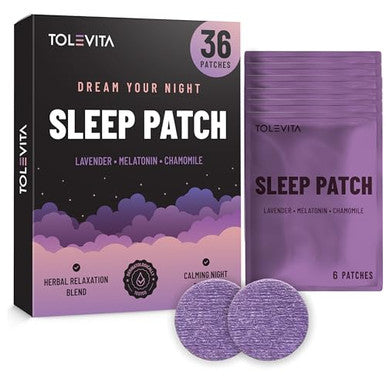 Tolevita Sleep Patches Nighttime Relaxation With Melatonin Lavender Ltheanine Gaba And Herbal Botanicals For Calm Evenings 36 Pcs