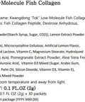 KWANGDONG 'Tok' Low-Molecule Marine Collagen, Vitamin C and Hyaluronic Acid, Known to Hydrate and Tighten Dry Aging Skin, Marine Collagen to Help Hair, Skin, Nails, and Joints, Daily Sticks 30 Pack