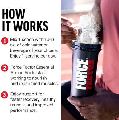 Force Factor Essential Amino Acids Full Spectrum Eaas Amino Acids Powder Amino Acids Supplement For Women And Men To Support Healthy Muscle And Workout Recovery Cherry Limeade 30 Servings