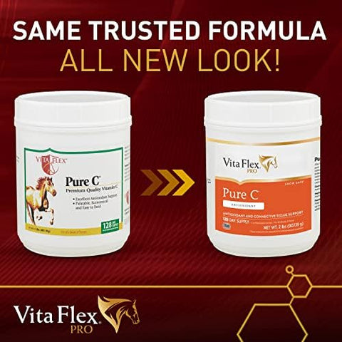 Vita Flex Pro Pure C Antioxidant Premium Quality Horse Vitamin C Supplement Collagen Support for Horses Antioxidant Supplement 2 lb 128Day Supply
