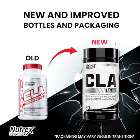 Nutrex Cla 90 Soft Gels - 1000Mg Conjugated Linoleic Acid Active Blend From Safflower Oil - Stimulant-Free Metabolism Booster Pills For Weight Loss