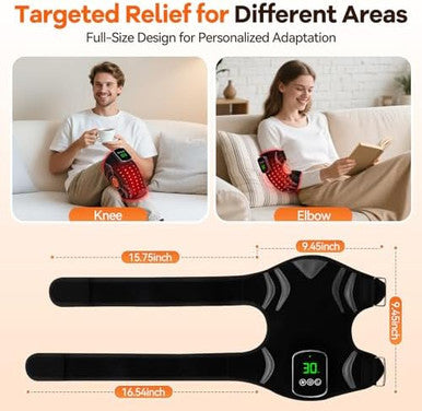 Puroth Red Light Therapy Knee Brace With Massage 3 Vibration Knee Massager With 660Nm 850Nm Infrared Red Light 5000Mah Cordless Electric Heated Knee Wrap For Knee Joint Elbow For Men Women