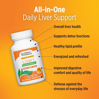 Doctors' Preferred Liver+ Revive & Restore 10 In 1 Formula With Clinically Validated 4'liver 60 Capsules