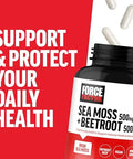 Force Factor Irish Sea Moss + Beet Root Supplement | Support Immune Health, Circulation, Natural Energy & Heart Health, with Antioxidants, Non-GMO, 120 Vegetable Capsules