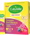 Culturelle Complete 3-In-1 Biotics Mini-Chews Daily Probiotic For Digestive Health With Prebiotics And Postbiotics For Gut Balance Mixed Berry Flavor 28 Count