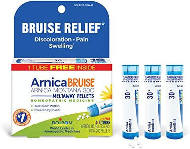Boiron Arnica Bruise Arnica Montana 30C For Relief Of Pain Swelling And Discoloration From Bruises 3 Count (240 Pellets)
