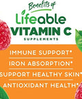 Lifeable Sugar Vitamin C For Kids " 250 Mg " Great Tasting Natural Flavor Gummy Supplement " Vegetarian Gmo Chewable Vitamin " For Immune Support " For Children " 90 Gummies
