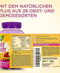 NatureS Way Alive Hair Skin and Nails Premium Gummies Beauty Formula With Collagen Biotin Vitamins C and E Strawberry Flavored 60 Gummies