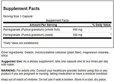 Swanson Full Spectrum Pomegranate Whole Fruit & Seed 60 Capsules
