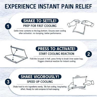 General Medi Instant Ice Cold Pack 4 x 5.5 Disposable Cold Therapy Ice Packs for Pain Relief Swelling Inflammation Sprains Toothache for Athletes and Outdoor Activities