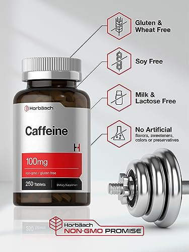 Horbaach Caffeine Pills 250 Tablets 100Mg