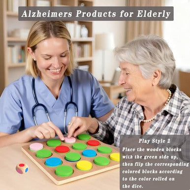 Tiegokii Dementia Activities & Games For SeniorsColors Match-Up Puzzles s & Wooden Alzheimers Products For Elderly Adults