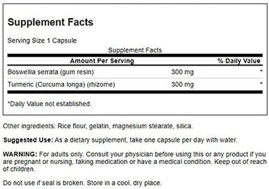 Swanson Full Spectrum Boswellia and Curcumin 60 Capsules(Packing May Vary)