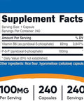 Nutricost P5P Vitamin B6 Supplement 100Mg 240 Capsules (Pyridoxal5Phosphate) Vegetarian Friendly Nongmo Gluten