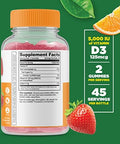Lifeable Calcium Magnesium Zinc & Vitamin D + Vitamin D 5000 Iu Gummies Bundle Great Tasting Vitamin Supplement Gluten Gmo Chewable