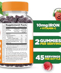 Lifeable Iron Supplements For Kids 10Mg With Vitamin C Great Tasting Iron Gummies For Kids Vegan Non Gmo Kids Iron For Immune Health And Iron Deficiency 90 Gummies Lifeable