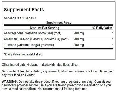 Swanson Full Spectrum Turmeric Ashwagandha & Ginseng Complex 60 Capsules (2 Pack)