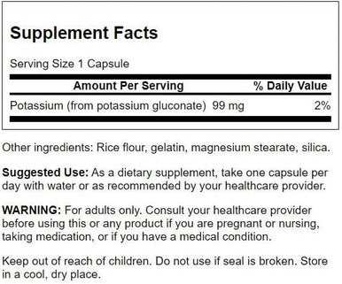 Swanson Potassium (Gluconate) 99 Milligrams 100 Capsules