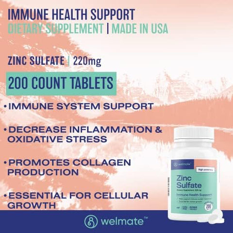 Welmate Ultimate Cold & Allergy Relief Bundle: Maximum Strength Guaifenesin 1200 Mg Mucus Relief (100 Tablets) Phenylephrine Hcl 10 Mg Nasal Decongestant (200 Tablets) & Zinc Sulfate 220Mg