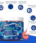 Migcopat 10G Fiber Gummies With Biotin Collagen Peptides Keratin Vitamin C E - Fiber Supplements With 30 Billion Cfu Probiotics Inulin Acv For Digestive Health & Skin Hair & Nails 60 Cts