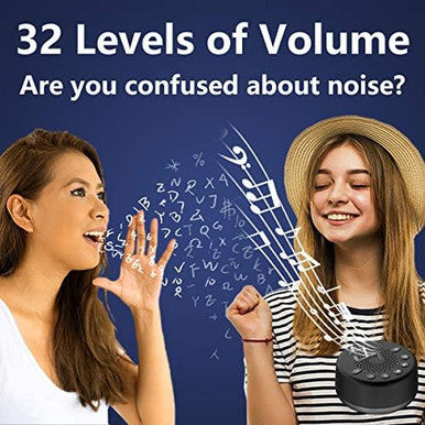 Easysleep Loudspeakers White Noise Machine With 25 Soothing Sounds And Night Lights With Memory Function 32 Levels Of Volume And 5 Sleep Timer Powered By Ac Or Usb For Sleeping (Black No Light)
