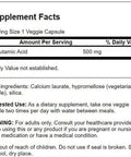 Swanson Amino Acid Glutamic Acid 500 Milligrams 60 Veg Capsules (Pack of 3)