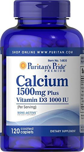 Puritan'S Pride Calcium 1500 Mg With Vitamin D 1000 Iu-120 Coated Caplets 120 Count (Pack Of 1) (14835)