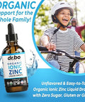 Zinc Supplements Liquid Drops Organic Pure Organic Ionic Liquid Zinc Supplement Drops for Kids Adults Women and Men Vegan Skin Immune Support Supplements for Toddler Kids Adults Women Men 4 Oz
