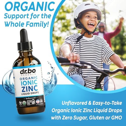 Zinc Supplements Liquid Drops Organic Pure Organic Ionic Liquid Zinc Supplement Drops for Kids Adults Women and Men Vegan Skin Immune Support Supplements for Toddler Kids Adults Women Men 4 Oz