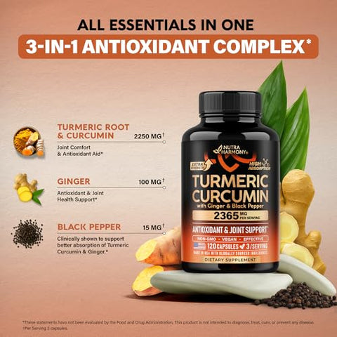 Nutraharmony Mullein Leaf Extract & Turmeric Curcumin Capsules