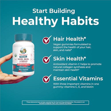 Maryruth's Hair Skin And Nail Vitamins 60 Count 2500 Mcg