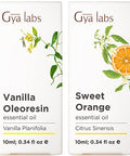 Gya Labs Vanilla Essential Oil For Skin & Orange Essential Oil For Diffuser Set - Aromatherapy Grade Essential Oils Set - 2X0.34 Fl Oz - Gya Labs