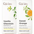 Gya Labs Vanilla Essential Oil For Skin & Orange Essential Oil For Diffuser Set - Aromatherapy Grade Essential Oils Set - 2X0.34 Fl Oz - Gya Labs