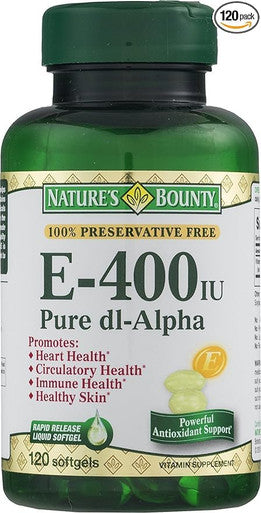 Nature's Bounty E 180Mg Pure Di-Alpha Softgels 120 Count