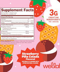 Wellah Creatine For Women (50 Servings Strawberry Pina Colada) - Creatine Monohydrate With Dandelion & Cranberry Extract