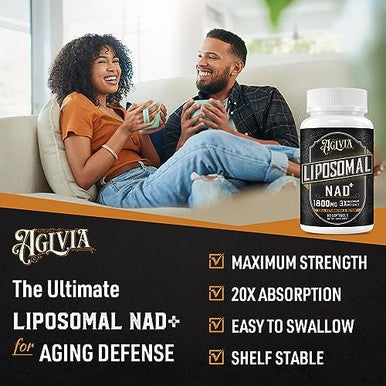 1800 Mg Liposomal Nad Supplement, Nad+ Supplement Similar To Nicotinamide Riboside, 98% Pure Nad Plus Supplement For Energy Booster & Cellular Repair For Men & Women, Non-Gmo, 60 Softgels