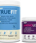 Rsp Nutrition Aminolean Pre Workout Energy (Blackberry Pomegranate 30 Servings) With Truefit Protein Powder (Vanilla 2 Lb)